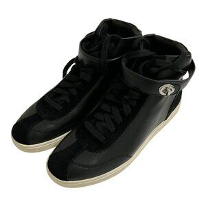 Coach C213 Sheep Kappa Suede High Top Sneakers Black Womens 7.5 NEW
